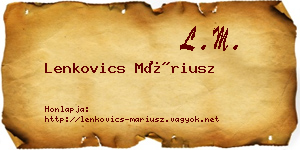 Lenkovics Máriusz névjegykártya